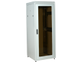 ITK LINEA N Шкаф сетевой 19" 47U 800х800мм стеклянная передняя дверь задняя металлическая серый