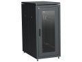 ITK LINEA N Шкаф напольный сетевой 19" 24U 800х1000мм стеклянная передняя дверь задняя перфорированная черный