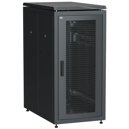 ITK LINEA N Шкаф напольный сетевой 19" 24U 800х1000мм перфорированная передняя дверь задняя перфорированная черный