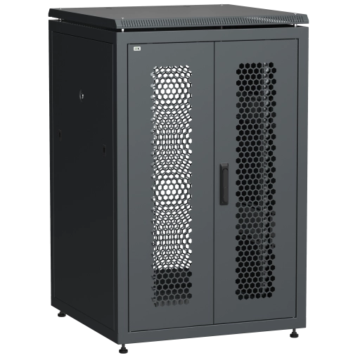 ITK LINEA N Шкаф сетевой 19" 24U 800х800мм двери передняя перфорированная задняя двустворчатая перфорированная черный