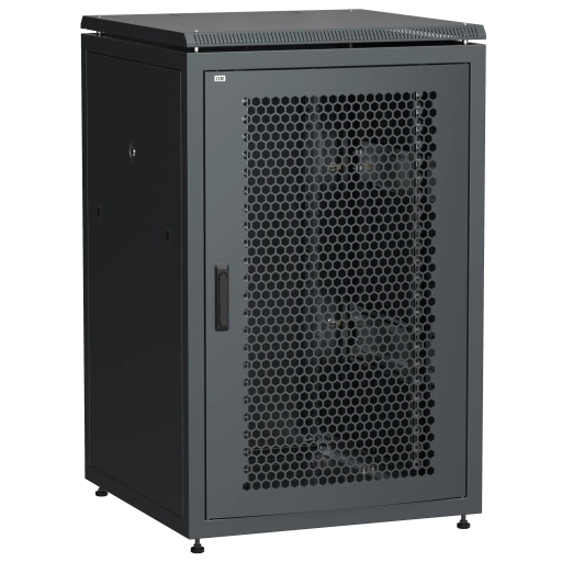 ITK LINEA N Шкаф сетевой 19" 24U 800х800мм перфорированная передняя дверь задняя металлическая черный