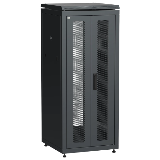 ITK LINEA N Шкаф сетевой 19" 28U 600х600мм двери передняя перфорированная задняя двустворчатая перфорированная черный