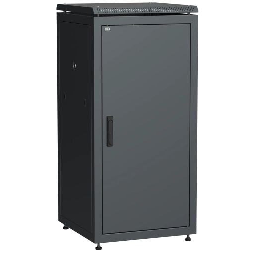 ITK LINEA N Шкаф сетевой 19" 28U 600х600мм металлическая передняя дверь черный