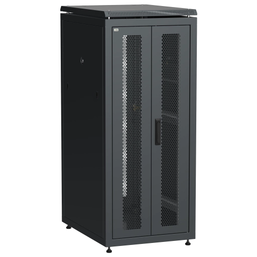 ITK LINEA N Шкаф сетевой 19" 28U 600х800мм двери передняя перфорированная задняя двустворчатая перфорированная черный
