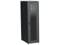 ITK LINEA N Шкаф сетевой 19" 33U 600х1000мм стеклянная передняя дверь задняя перфорированная черный