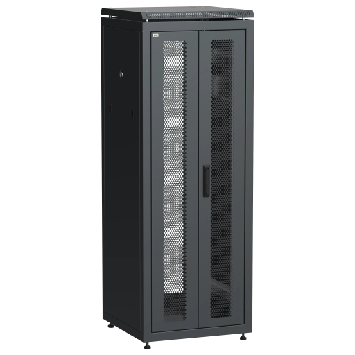 ITK LINEA N Шкаф сетевой 19" 33U 600х600мм двери передняя перфорированная задняя двустворчатая перфорированная черный