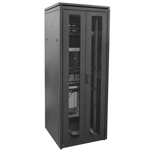 ITK LINEA N Шкаф сетевой 19" 33U 800х800мм двери передняя перфорированная задняя двустворчатая перфорированная черный