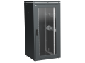 ITK LINEA N Шкаф сетевой 19" 33U 800х800мм стеклянная передняя дверь задняя металлическая черный