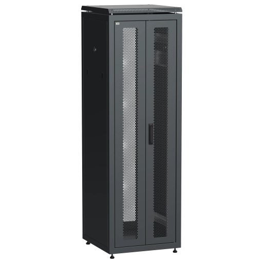 ITK LINEA N Шкаф сетевой 19" 38U 600х600мм двери передняя перфорированная задняя двустворчатая перфорированная черный