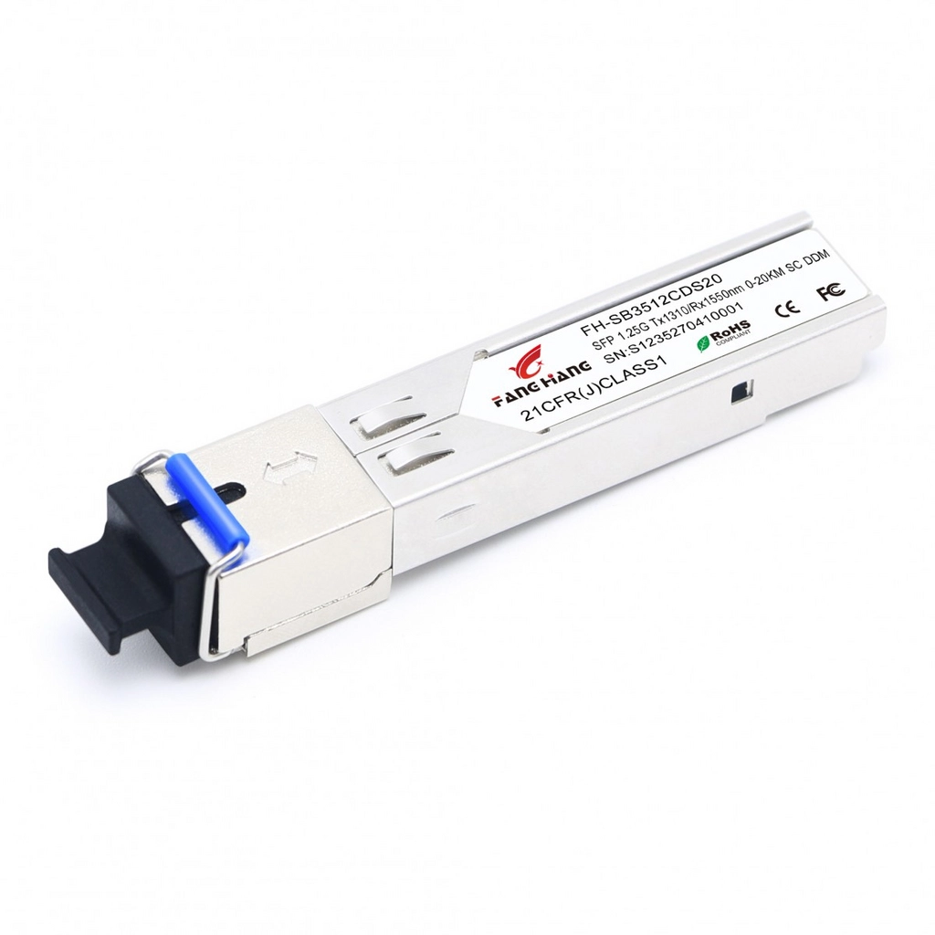 FH-SB3512IDS20, SFP 1,25 GE модуль, 20 км, SM, 1 волокно, комплект TX/RX 1310/1550 SC, DDM, INDUSTRIAL